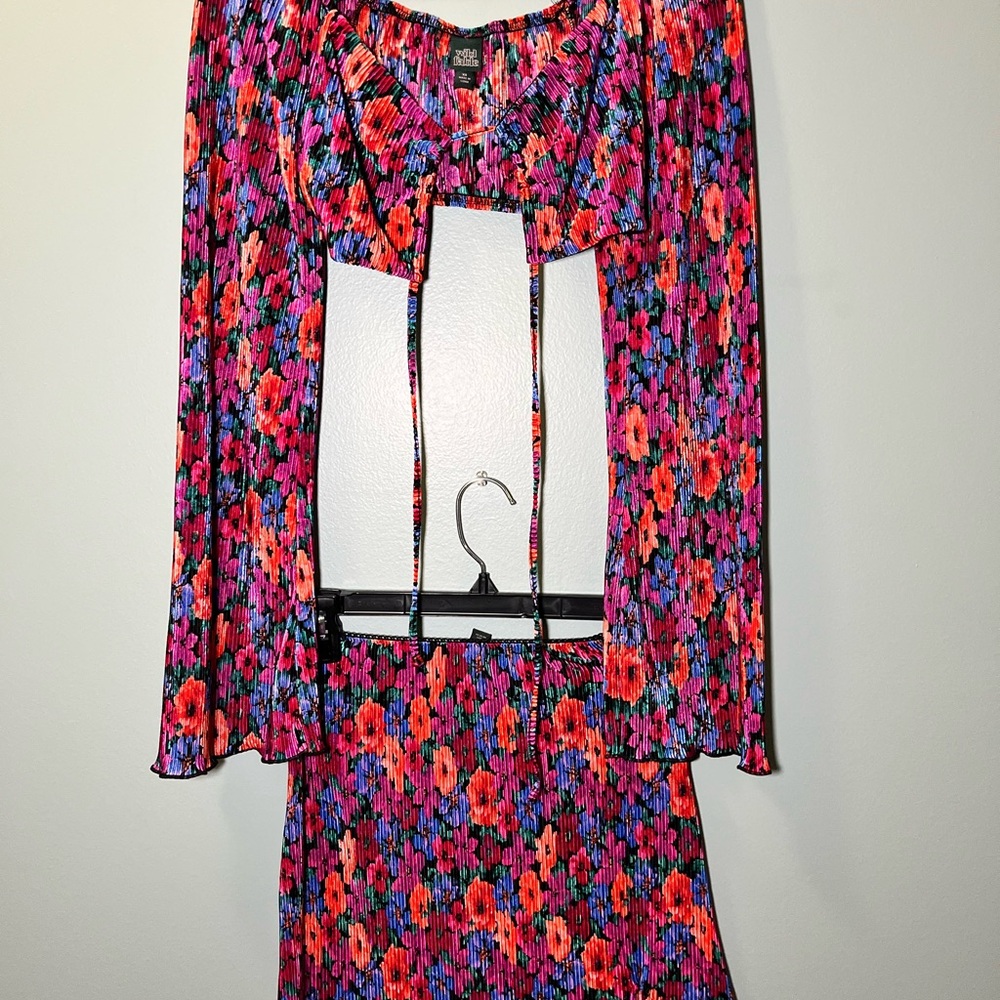 Zara Floral Print Dress with Matching Top - Multicolor